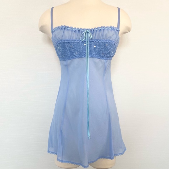 blue babydoll slip dress SAMPLE* - Rugby Dress Midi